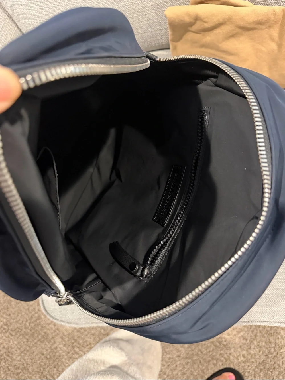 Burberry Navy Backpack with London Patch Motifs